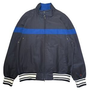 NEW Noah NYC Blue Harrington Track Jacket SIZE M Striped Rib Knit Hem Cuff NWOT